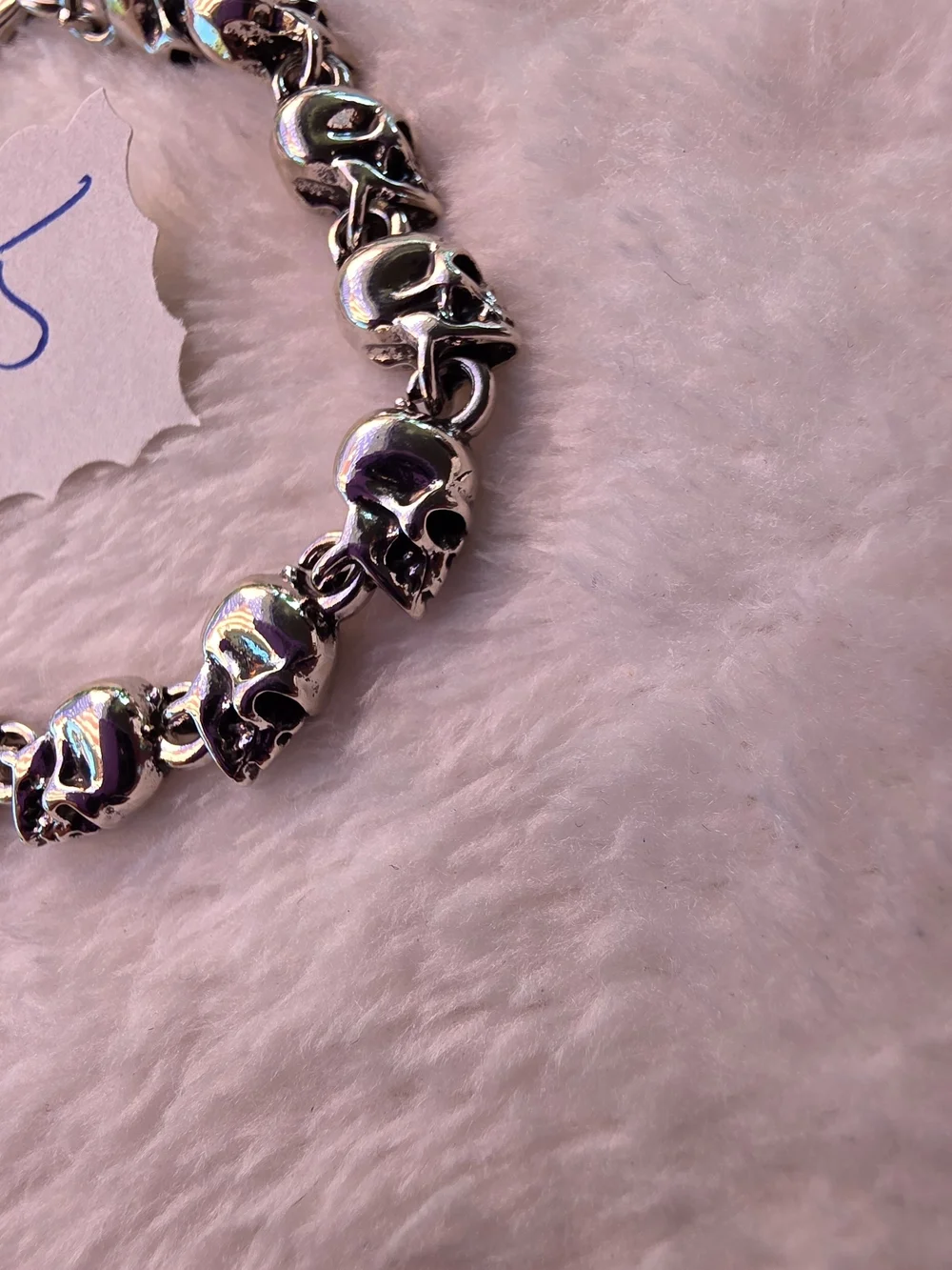 Silver Skull Link Bracelet - Men's Jewelry